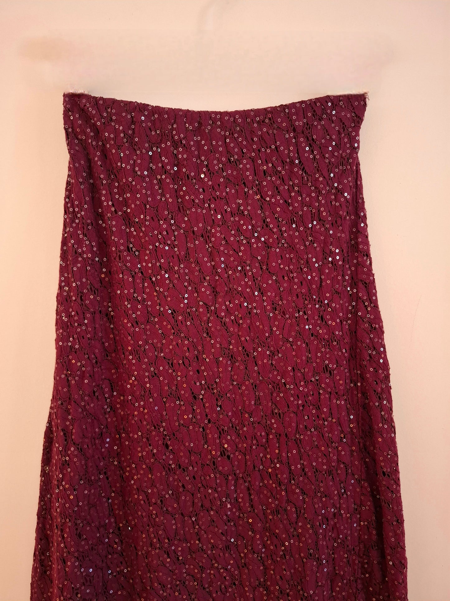 Falda Siena vino lentejuelas