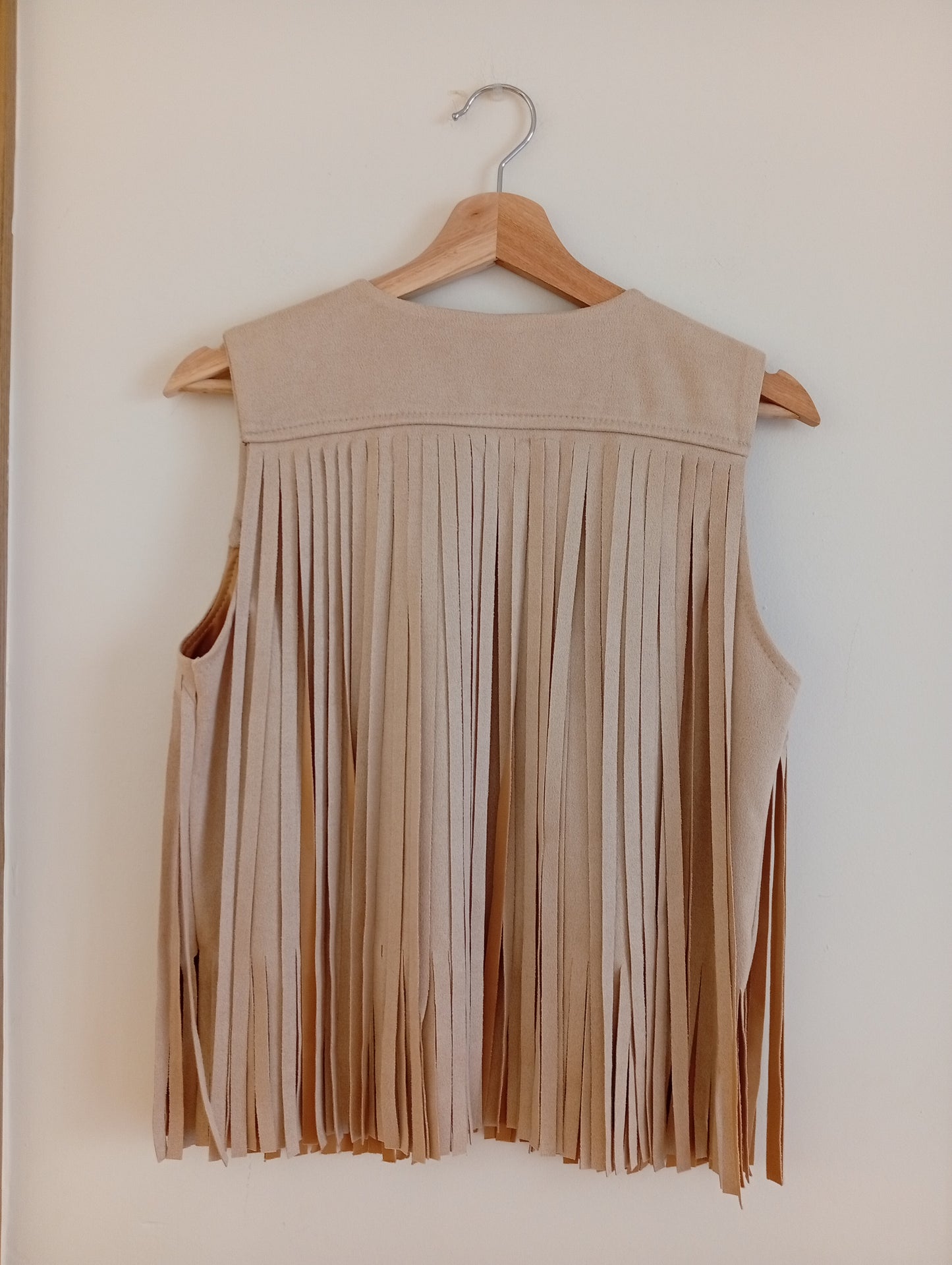 Chaleco flecos Grape beige